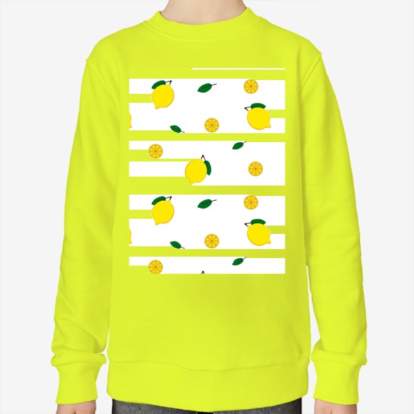 Свитшот «яркий фруктовый паттерн с лимонами»