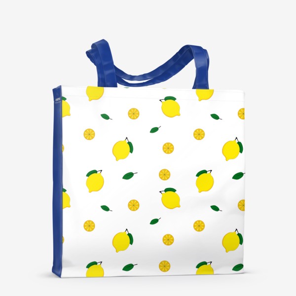 Сумка-шоппер «яркий фруктовый паттерн с лимонами»