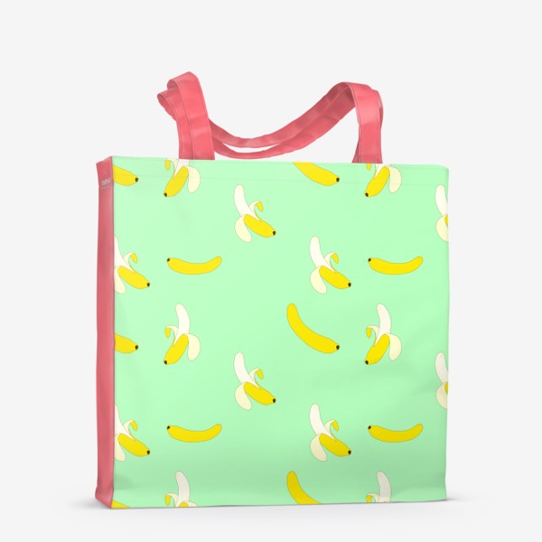 Сумка-шоппер «яркий вкусный  узор с жёлтыми бананами»