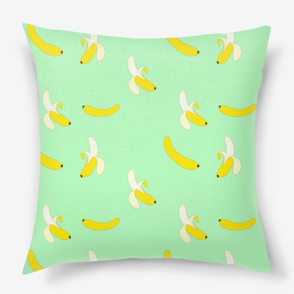 Подушка «яркий вкусный  узор с жёлтыми бананами»