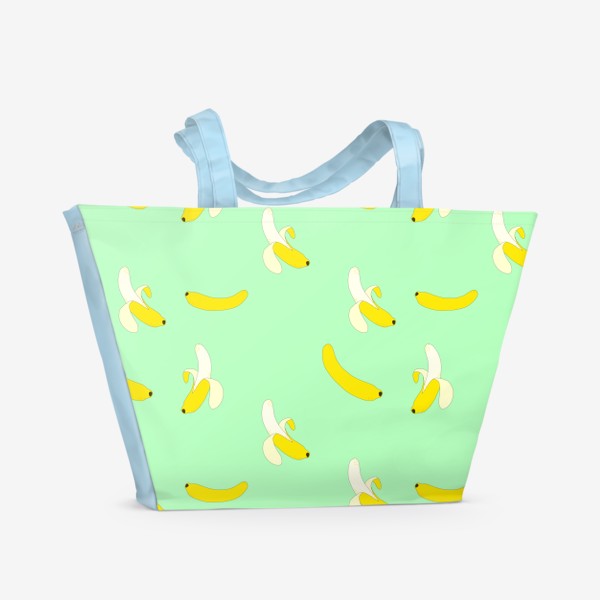 Пляжная сумка «яркий вкусный  узор с жёлтыми бананами»