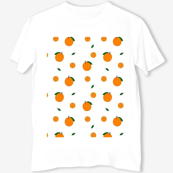 Футболка &laquo;яркий фруктовый паттерн с апельсинами&raquo;