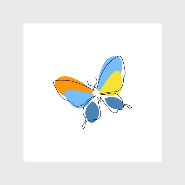Шторы «Бабочка. Принт с абстрактной бабочкой.»
