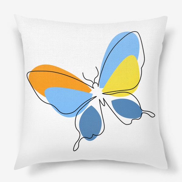 Подушка «Бабочка. Принт с абстрактной бабочкой.»