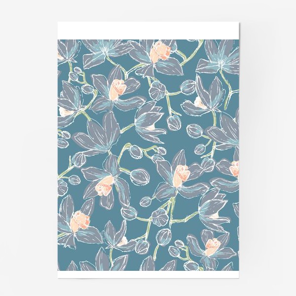 Постер «орхидеи на голубом»