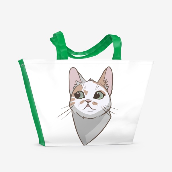 Пляжная сумка «Кошка мем - Если муж спросит, где деньги, я сделаю так»