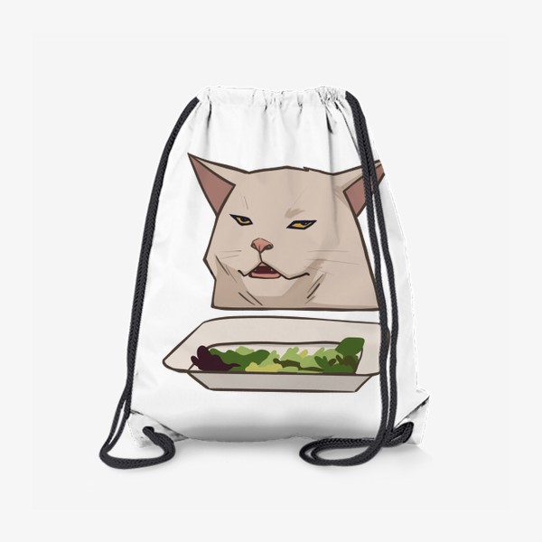 Рюкзак «Спорящий кот с салатом, мем»