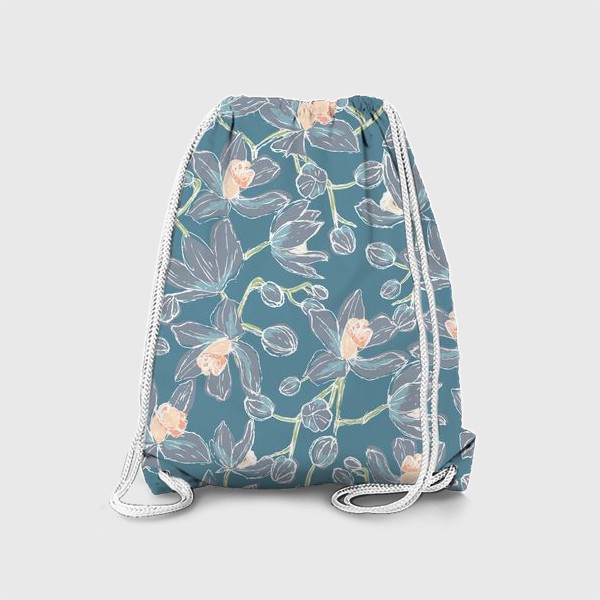 Рюкзак «орхидеи на голубом»