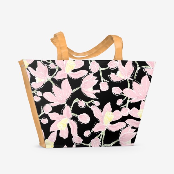 Пляжная сумка «розовые орхидеи»