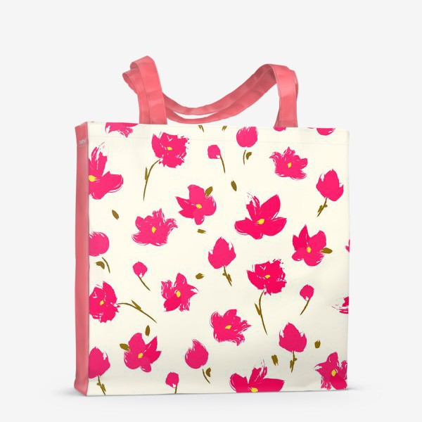 Сумка-шоппер «розовые цветы акварель»