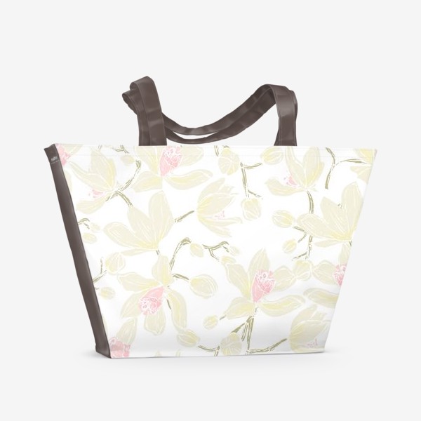 Пляжная сумка «орхидеи на белом»