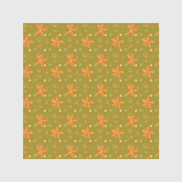 Скатерть «Оранжевые цветы на зеленом»