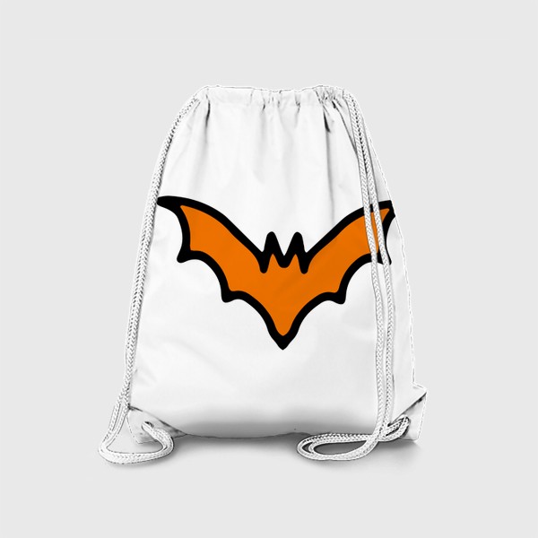 Рюкзак «оранжевая летучая мышь. простой стилизованный дудл летучей мыши оранжевого цвета с черным контуром для хэллоуина  »