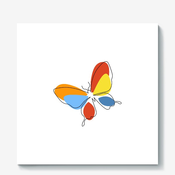 Холст «Бабочка. Принт с абстрактной бабочкой.»