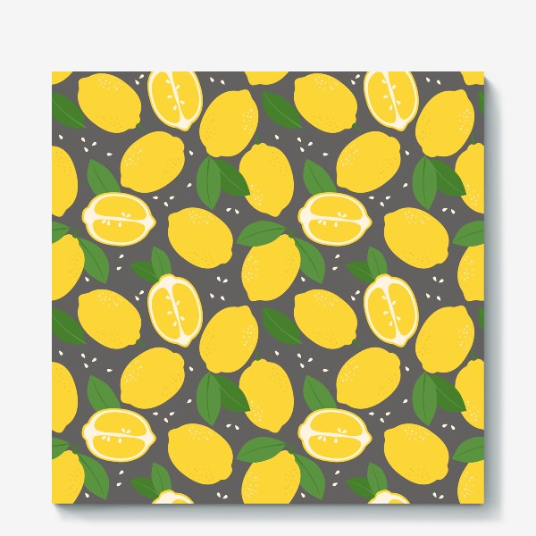 Холст «Лимоны на сером»