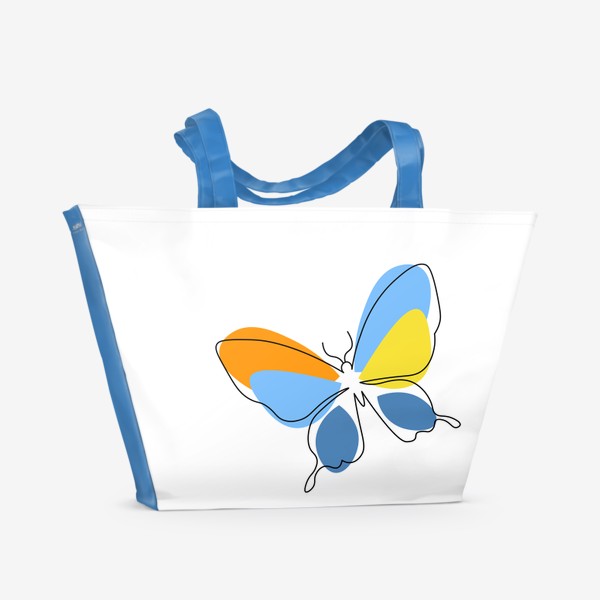 Пляжная сумка «Бабочка. Принт с абстрактной бабочкой.»