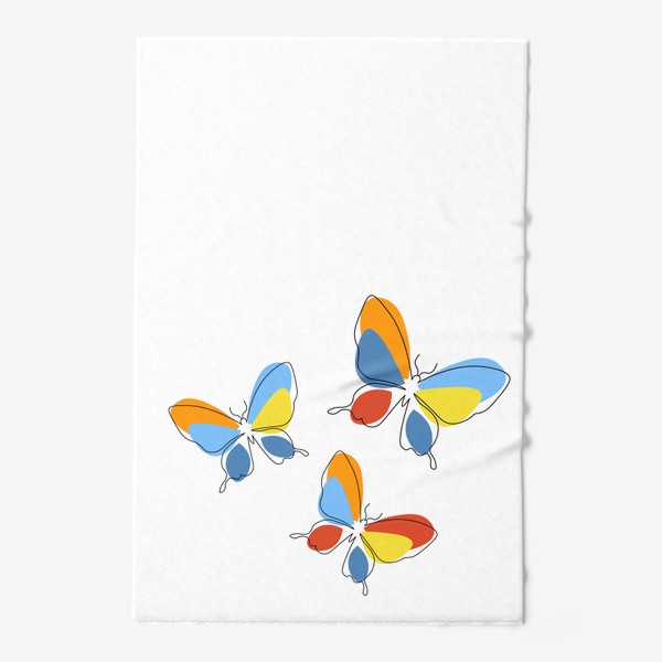 Полотенце «Бабочки. Принт с абстрактными бабочками.»
