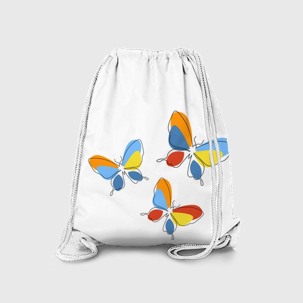 Рюкзак «Бабочки. Принт с абстрактными бабочками.»