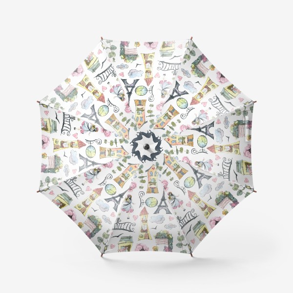 Зонт «Прогулки по парижу в стиле скетч»