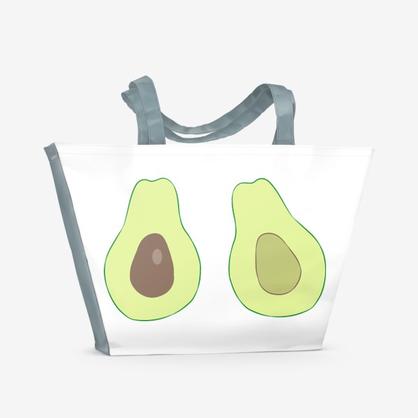Пляжная сумка «Авокадо. Половинки авокадо. Летний принт.»