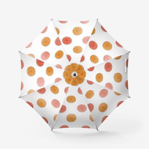 Зонт «Апельсиновые кружочки. Апельсин узор.»