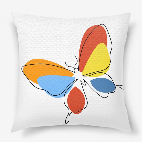 Подушка «Бабочка. Принт с абстрактной бабочкой.»