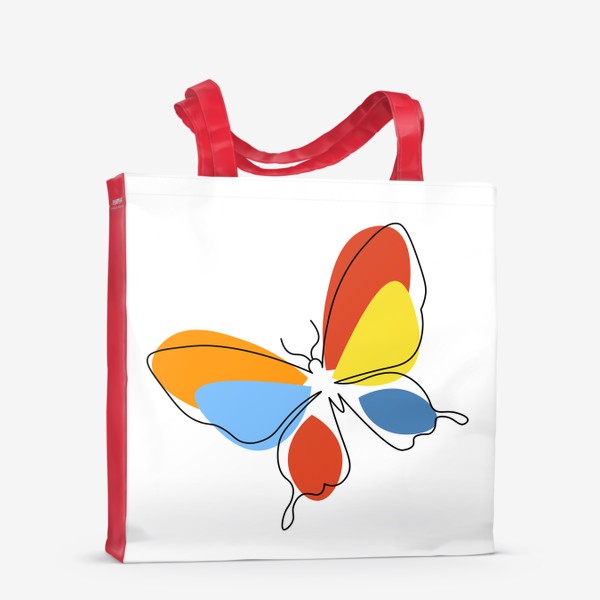 Сумка-шоппер «Бабочка. Принт с абстрактной бабочкой.»