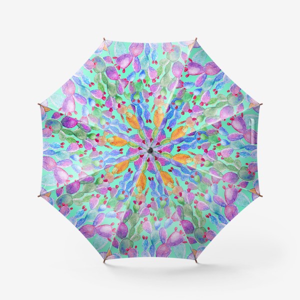 Зонт «Кактусы на бирюзовом фоне»