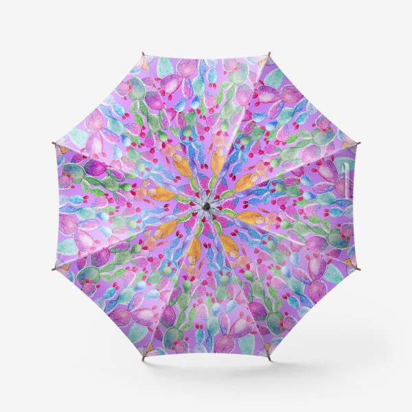Зонт «Кактусы на сиреневом фоне»