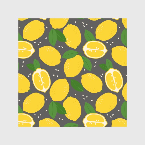 Шторы «Лимоны на сером»