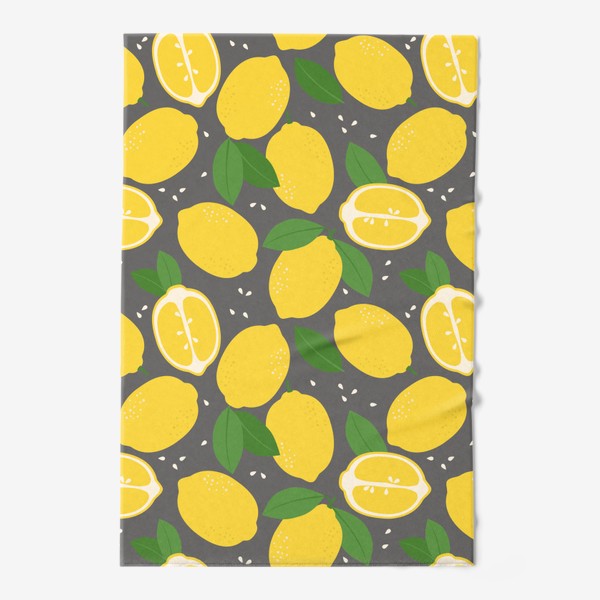 Полотенце «Лимоны на сером»