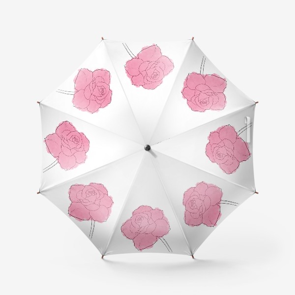 Зонт «Роза. Имитация акварели»