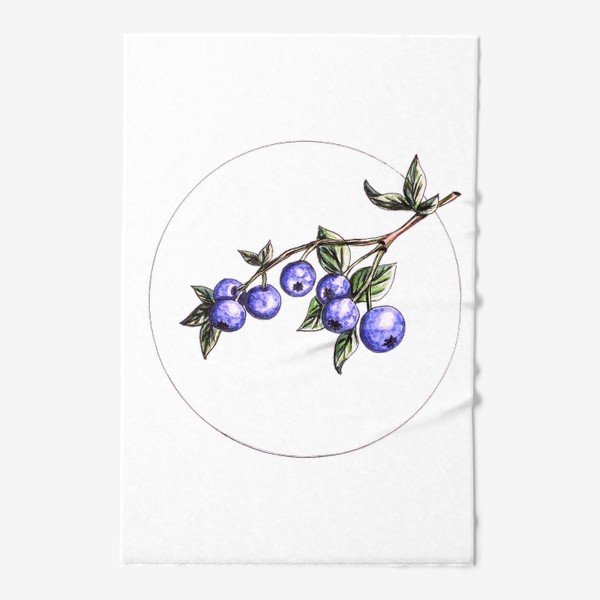 Полотенце «Синие ягодки на ветке (черника или голубика)»