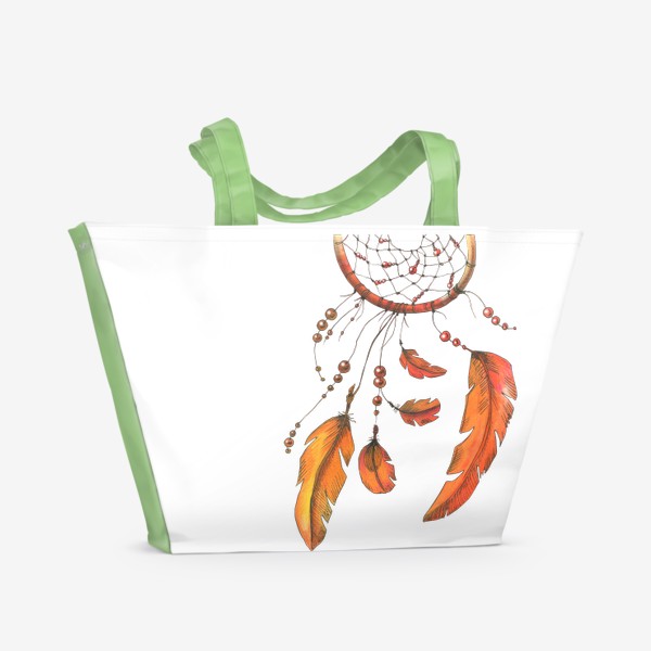 Пляжная сумка «Ловец снов оранжевый»