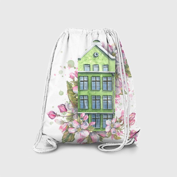 Рюкзак «Европейский домик в яблоневых цветах»