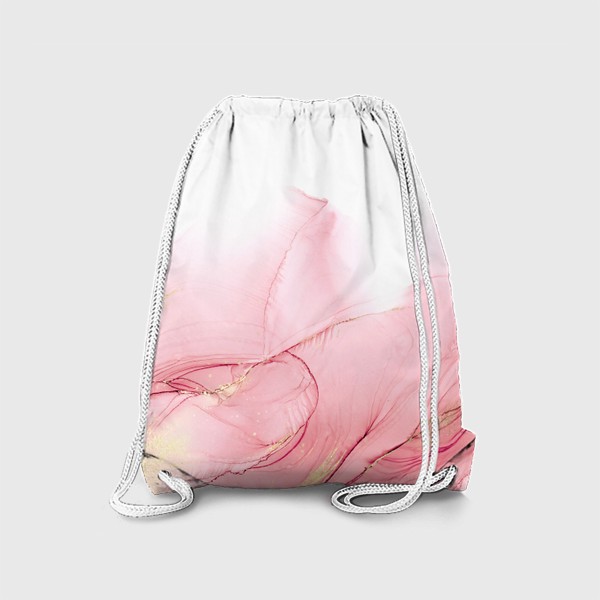 Рюкзак «Абстрактные розовые разводы, нежный чернильный принт »