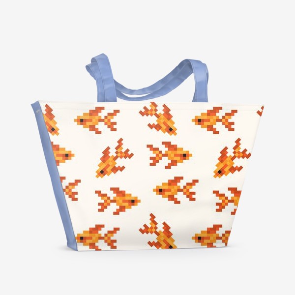 Пляжная сумка «Пиксельные рыбы»