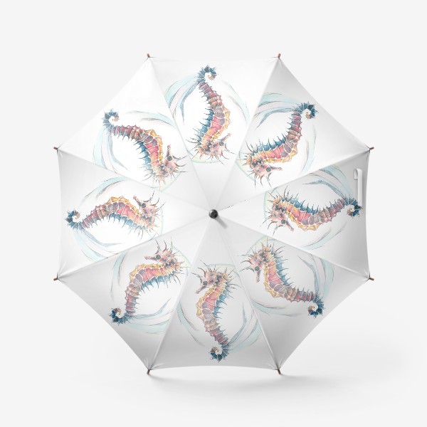 Зонт «Морской конек в волнах»