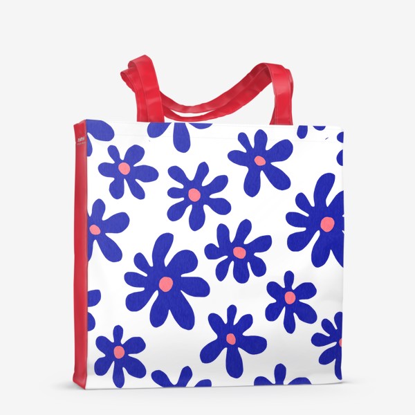 Сумка-шоппер «Цветочное сердце синие цветы»