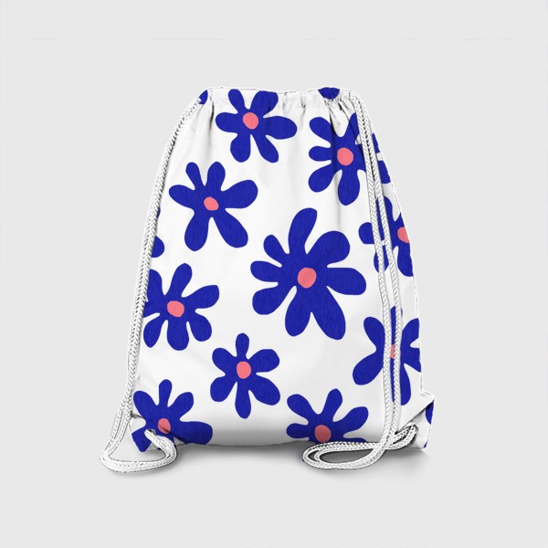 Рюкзак «Цветочное сердце синие цветы»