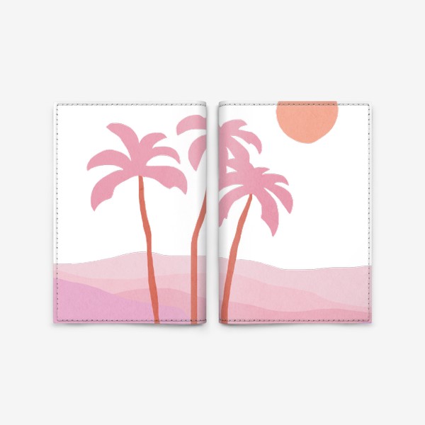 Обложка для паспорта «Пальмы на закате»