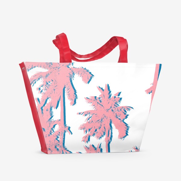 Пляжная сумка «Розово-голубые пальмы»