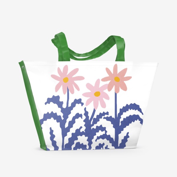 Пляжная сумка «Цветы абстрактная летняя композиция»