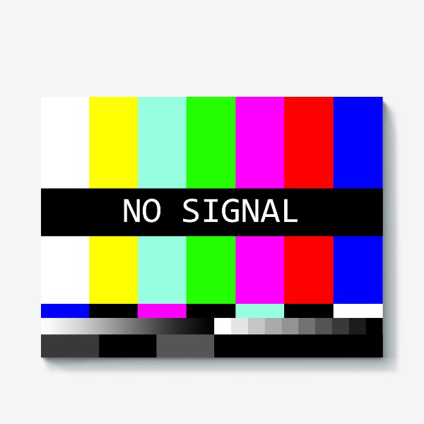 Холст «No signal. TV scree. Нет сигнала.»