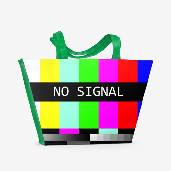 Пляжная сумка «No signal. TV scree. Нет сигнала.»