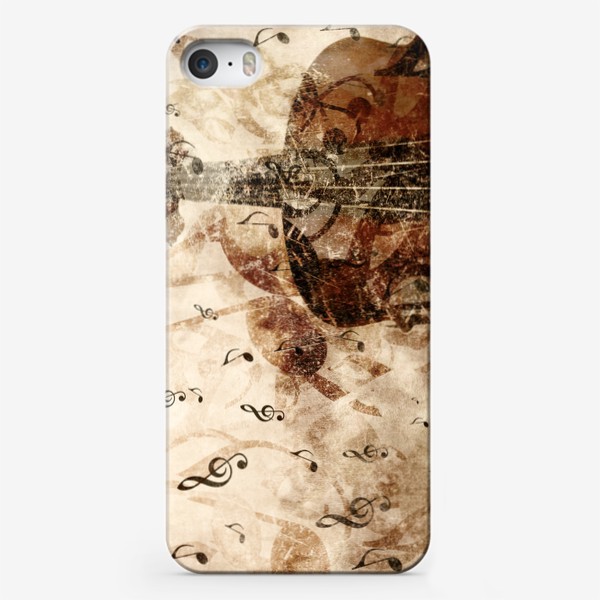 Чехол iPhone «Старая скрипка и ноты»