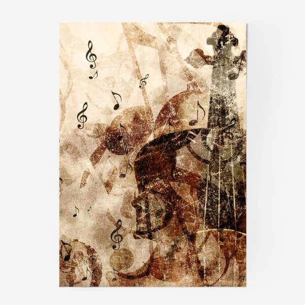 Постер «Старая скрипка и ноты»