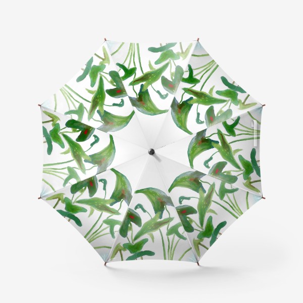 Зонт «Растение в горшке. Гуашь, карандаши»