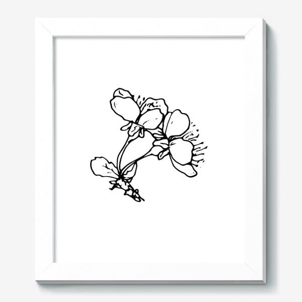 Картина «цветы вишни. два цветка весеннего дерева, сбоку скетч черная  линия», купить в интернет-магазине в Москве, автор: Анастасия Винтовкина,  цена: 4680 рублей, 72777.152855.1600748.5851690