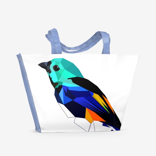 Пляжная сумка «Семицветная танагра, Птицы Бразилии, Тропики»